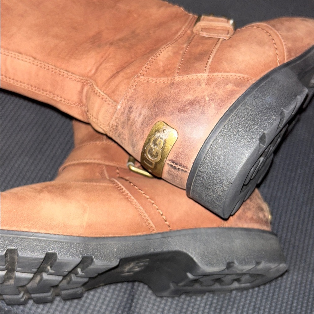 UGG Chestnut Leather Boots - Picture 4 of 6